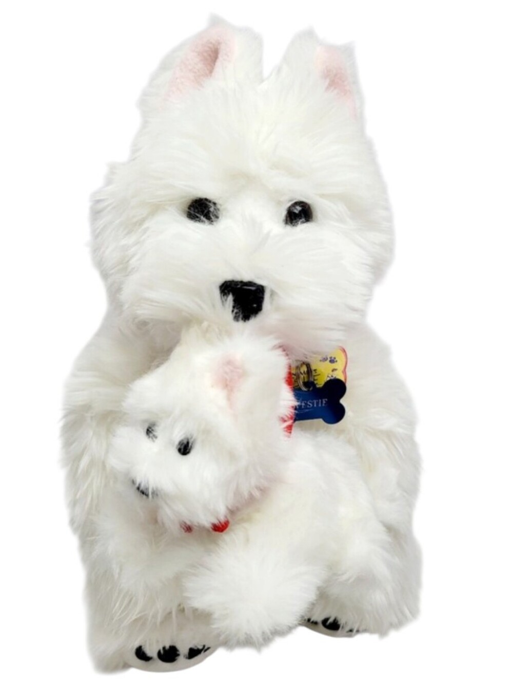Vintage 2002 Build A Bear Kennel Pals White Westie Dog & Puppy Set